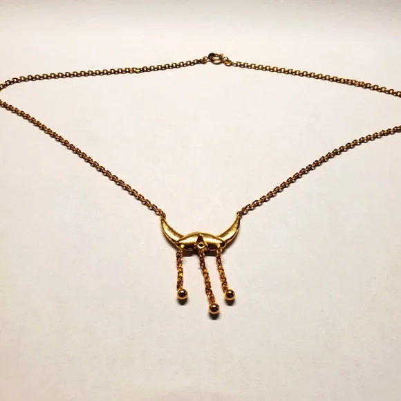 EGYPTIAN INSPIRED CHOCKER RUBY AND BRASS. UNSIGNED. - Picture 4 of 5